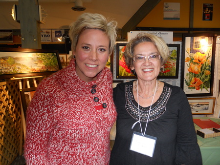 Avec Eve-Marie Lortie lors de sa visite au symposium Villages en couleurs 2012